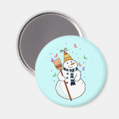 De Snowman magneet vieren (Voorkant / Achterkant)