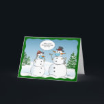De Snowman Merry-Kerstgrappenmakerij bevroeden Feestdagen Kaart<br><div class="desc">Creëer je eigen grappige kerstkaarten op deze sjabloon met een smalle kerstkaart! U kunt de grappige, sarcastische tekst in de prijszeepbel eenvoudig aanpassen die zegt: "Wiens wortel hebt u gekraakt om dat werk te maken?" aan om het even welke persoonlijke formulering van uw keuze. De unieke sneeuwman-cartoon, geïllustreerd door Raphaela...</div>