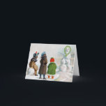 De Snowman Note Kaart<br><div class="desc">De scène in dit Victoriaans tijdperk briefkaarten toont drie meisjes die hun winterschepping bewonderen. Het charmerende en ongebruikelijke afbeelding biedt voldoende ruimte voor uw personalisatie.</div>