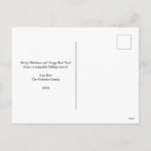 De Snowman op een kerstpostkaart Feestdagenkaart (Achterkant)