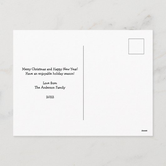 De Snowman op een kerstpostkaart Feestdagenkaart (Achterkant)