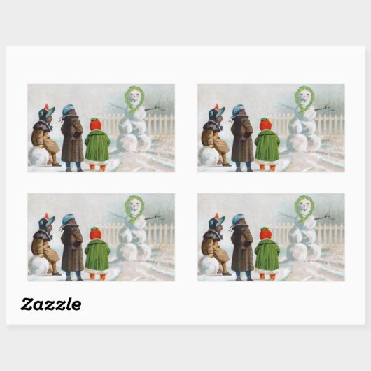 De Snowman-Stickers Rechthoekige Sticker (Vel)