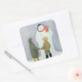 De Snowman Vierkante Sticker (Envelop)