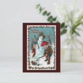 "De Snowman-Vintage bouwen" Briefkaart (Staand voorkant)