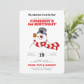 De Snowman™ Winter 1ste verjaardag bevroeden Kaart (Staand voorkant)