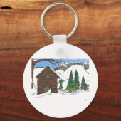 De Snowy Cabin Sleutelhanger (Voorkant)