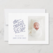 De snuggle is echt, geboorteaankondigingskaarten (Voorkant)