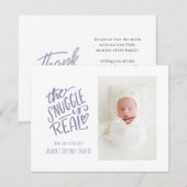 De snuggle is echt, geboorteaankondigingskaarten (Voorkant / Achterkant)