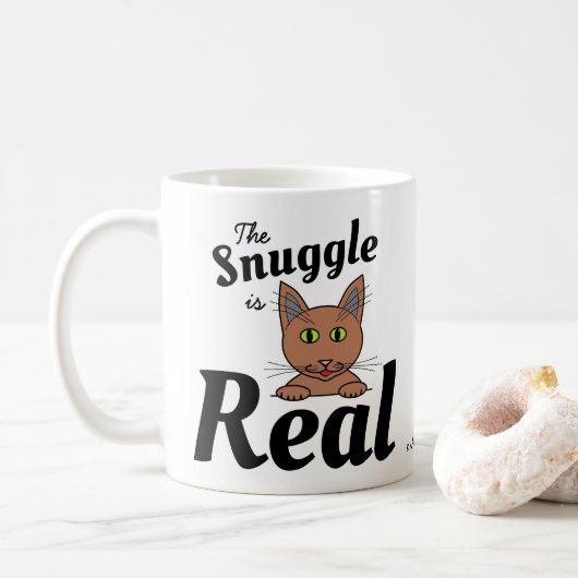 De 'Snuggle' is een echte Cute Cat Lover's koffie  Koffiemok (Met donut)