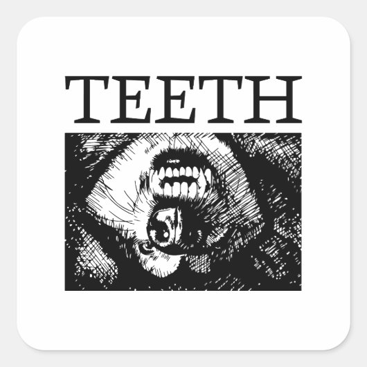 De snuit van een lachende husky tijdens het spel. vierkante sticker (Voorkant)