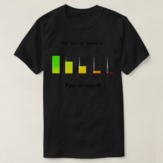 De sociale batterij t-shirt (Design voorkant)