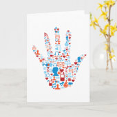 De sociale Hand van het Netwerk Kaart (Gele Bloem)