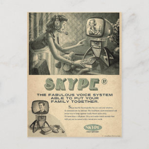 De sociale Media van Skype van de terugkeer door M Briefkaart