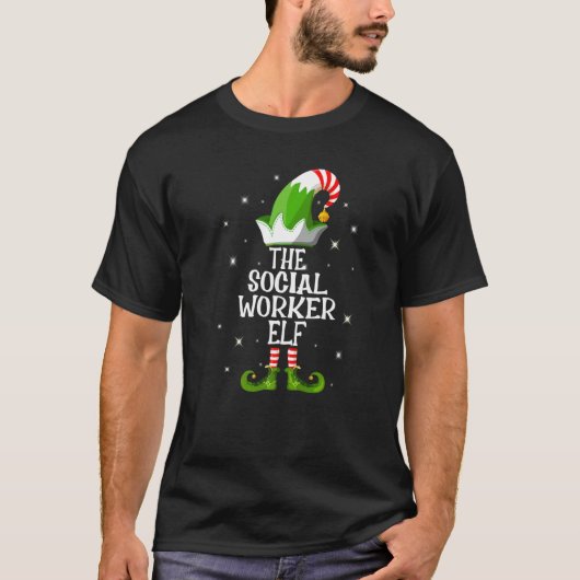 De sociale werker Elf Family Matching Group Christ T-shirt (Voorkant)