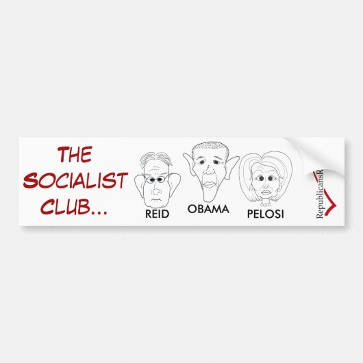 DE SOCIALISTISCHE CLUB BUMPERSTICKER (Voorkant)