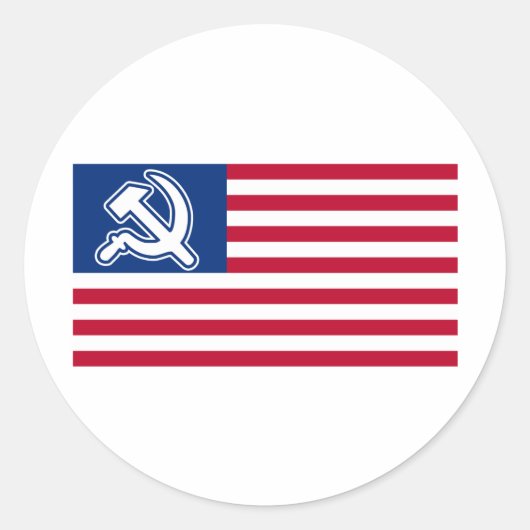 De socialistische vlag van Obama Ronde Sticker (Voorkant)