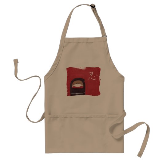 De Sock Monkey Ninja Apron Standaard Schort (Voorkant)
