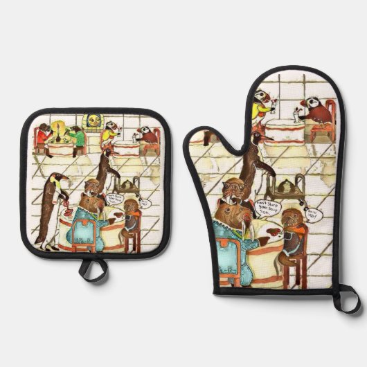 De Soep 🥣 Slurper Ovenwant & Pannenlap Set (Voorkant)