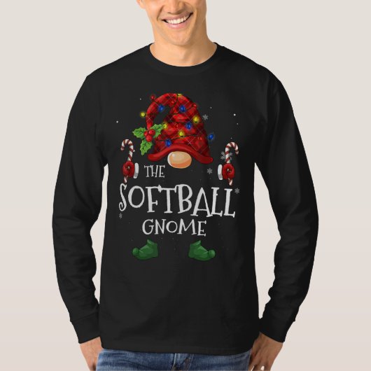 De Softball Gnome Buffalo Pset-kerstboom Li T-shirt (Voorkant)