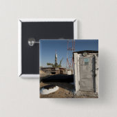 De Sojoez raket kort na aankomst 2 Vierkante Button 5,1 Cm (Voorkant /achterkant)