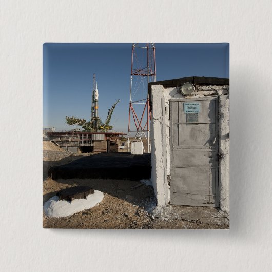 De Sojoez raket kort na aankomst 2 Vierkante Button 5,1 Cm (Voorkant)