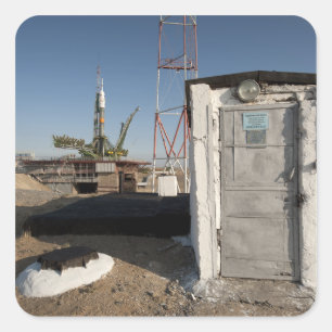 De Sojoez raket kort na aankomst 2 Vierkante Sticker