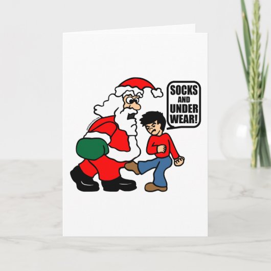 DE SOKKEN EN HET ONDERGOED VAN KERSTMIS FEESTDAGEN KAART (Voorkant)