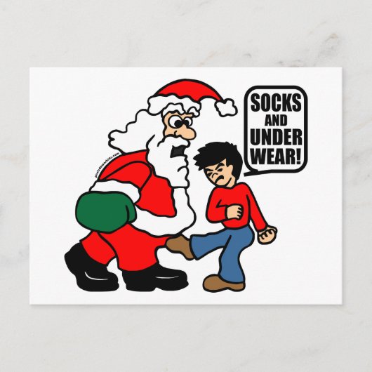 DE SOKKEN EN HET ONDERGOED VAN KERSTMIS FEESTDAGENKAART (Voorkant)