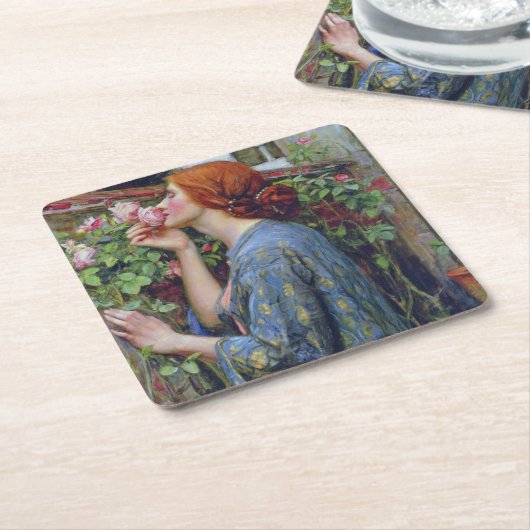 De sol van het Roos, John William Waterhouse Kartonnen Onderzetters (Schuin)