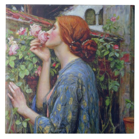 De sol van het Roos, John William Waterhouse Tegeltje (Voorkant)