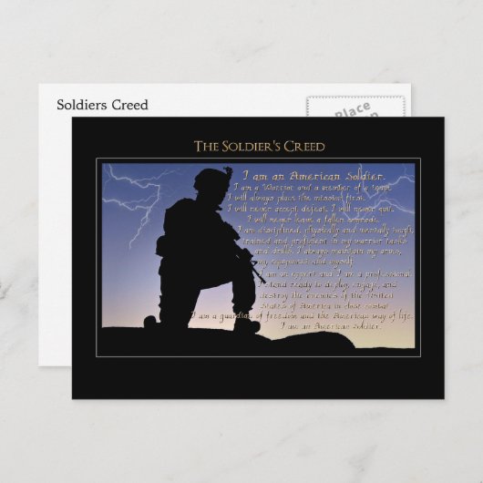 De Soldaat-creed Briefkaart (Voorkant / Achterkant)
