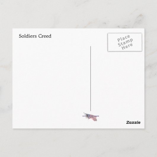 De Soldaat-creed Briefkaart (Achterkant)