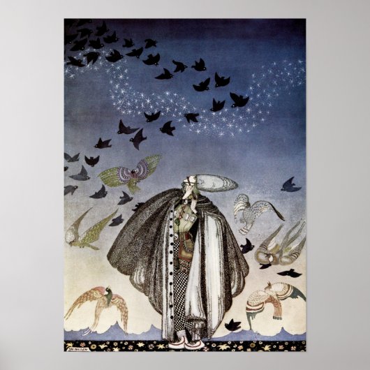 De Soldaat Klokkenden en een zwerm vogels Poster (Voorkant)