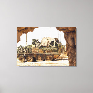 De soldaten van de VS voeren een gevechtspatrouill Canvas Afdruk