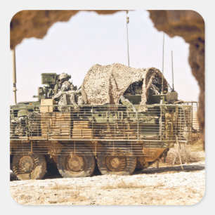 De soldaten van de VS voeren een gevechtspatrouill Vierkante Sticker