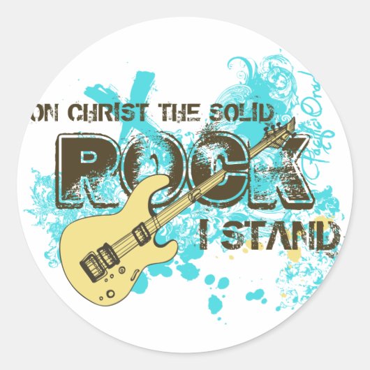 De Solid Rock Ronde Sticker (Voorkant)