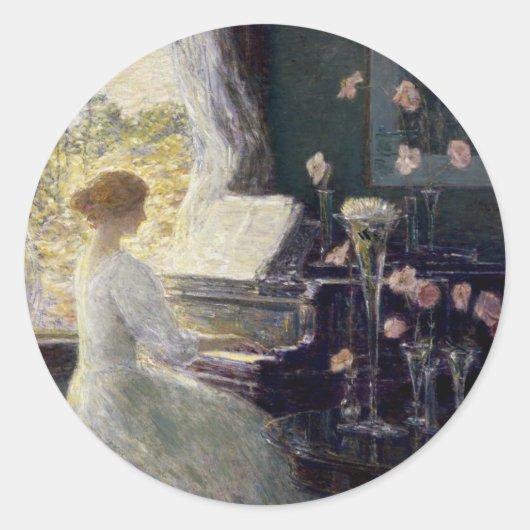 De Sonata van Frederick Childe Hassam Ronde Sticker (Voorkant)
