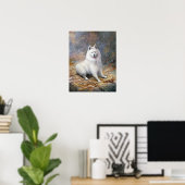 'De sonde Samoyed' - Canvas afdrukken Poster (Thuiskantoor)
