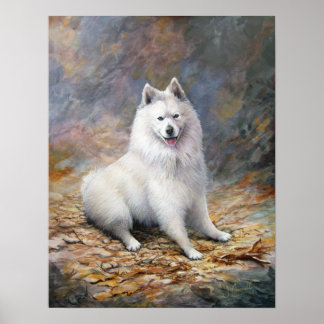 'De sonde Samoyed' - Canvas afdrukken Poster