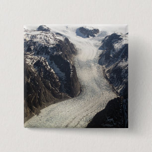 De Sondrestrom Glacier in Groenland Vierkante Button 5,1 Cm