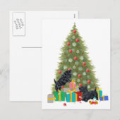 De Soort van Scotties de Giften van Kerstmis Feestdagenkaart (Voorkant / Achterkant)