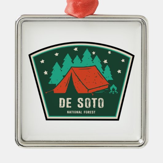 De Soto National Forest Camping Metalen Ornament (Voorkant)