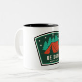 De Soto National Forest Camping Tweekleurige Koffiemok (Voorkant links)