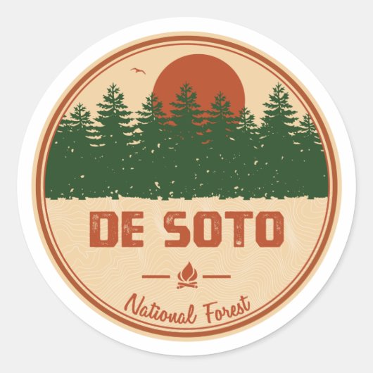 De Soto National Forest Ronde Sticker (Voorkant)