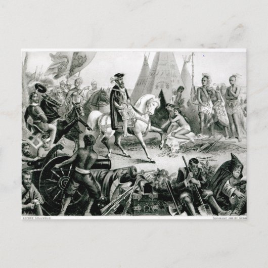 De Soto ontdekt de Mississippi Briefkaart (Voorkant)