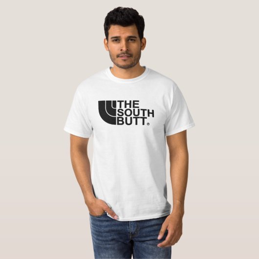 De South Butt Northface Parody T Shirten T-shirt (Voorkant volledig)