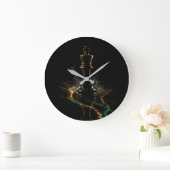 De Sovereign | Luxe Donkere Schaak Koning Acrylic Grote Klok (Huis)