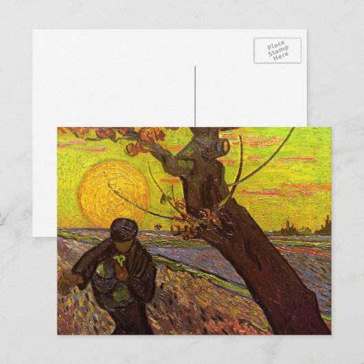 De Sower door Vincent van Gogh Briefkaart (Voorkant / Achterkant)