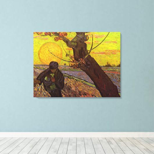 De Sower door Vincent van Gogh Canvas Afdruk (Insitu (Houten vloer))