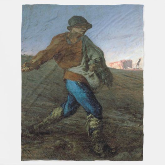 De Sower, Jean-Francois Millet Fleece Deken (Voorkant)